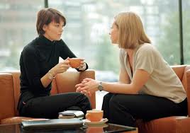 Conversation over a cup of coffee serves as a way of warming up the relationship.